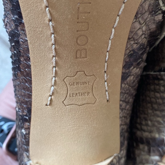 🆕NIB: BOUTIQUE 9: Leather Snakeskin Ankle Boot w/ Side Zipper Black&Cream Sz 9 - Picture 7 of 9